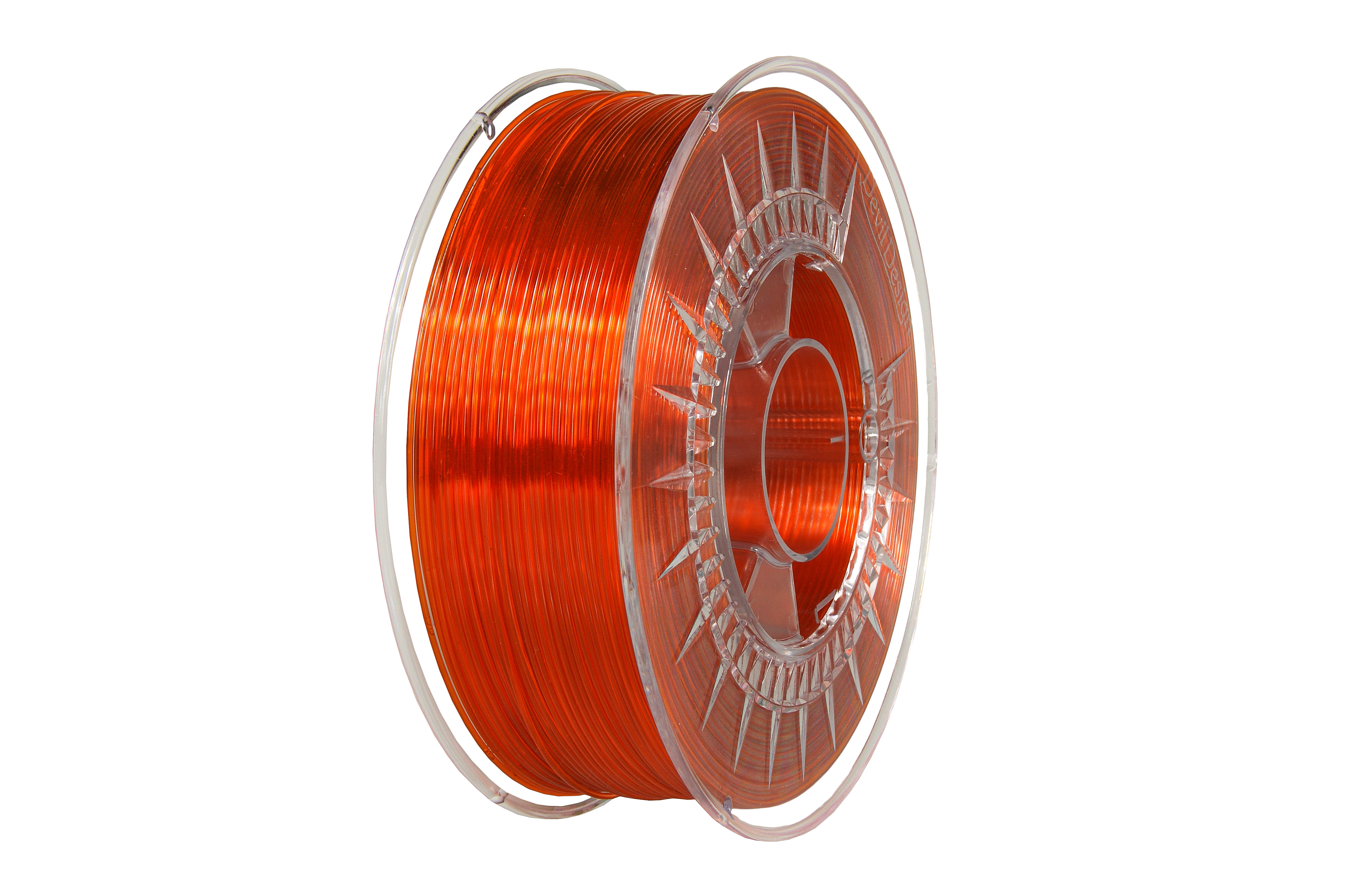 Devil Design  PET-G филамент 1.75 мм, 1 кг (2.2 lbs) - яркооранжев прозрачен